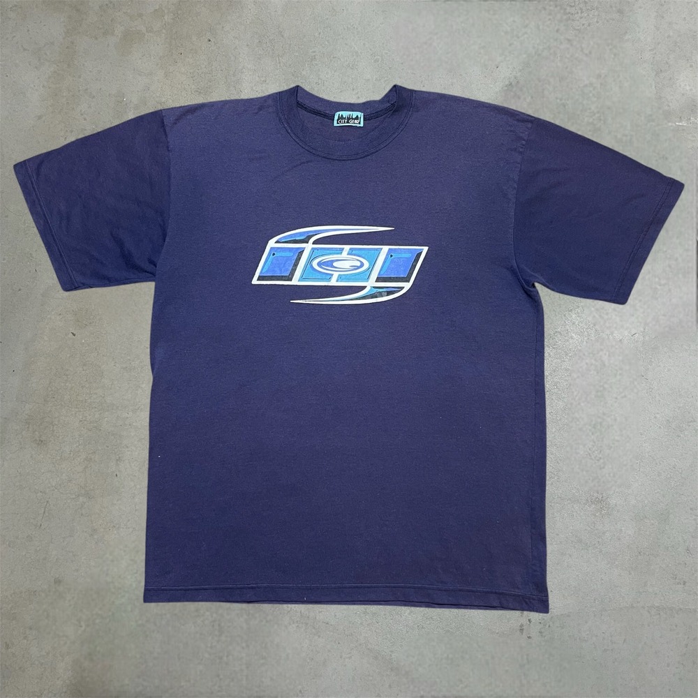 Y2K City Gear T-Shirt Mens L‎ Purple Graphic Skater Streetwear Short Sleeve Tee